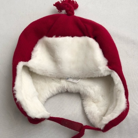 Gymboree red knit and white plush interior trapper hat - Picture 1 of 2